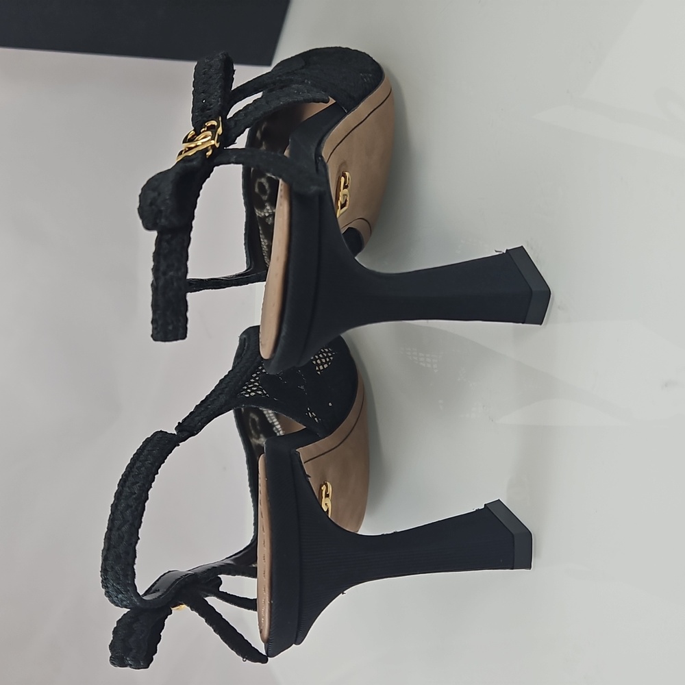 NWT! Dolce & Gabbana Pizzo Leo Lace 65MM Slingback Pumps Size 9 - Picture 10 of 16